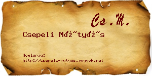 Csepeli Mátyás névjegykártya
