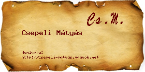 Csepeli Mátyás névjegykártya