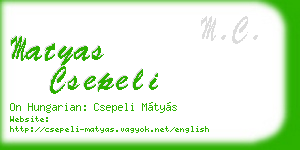 matyas csepeli business card